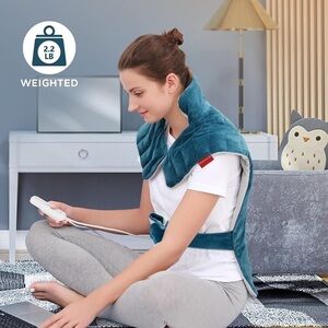 COPY - WeightedHeat™ XL Extra-long Full Back Heating Pad  Blue color, Neck And …